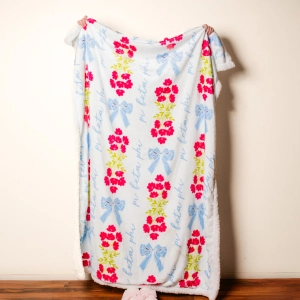 Sorority Floral Sherpa Blanket